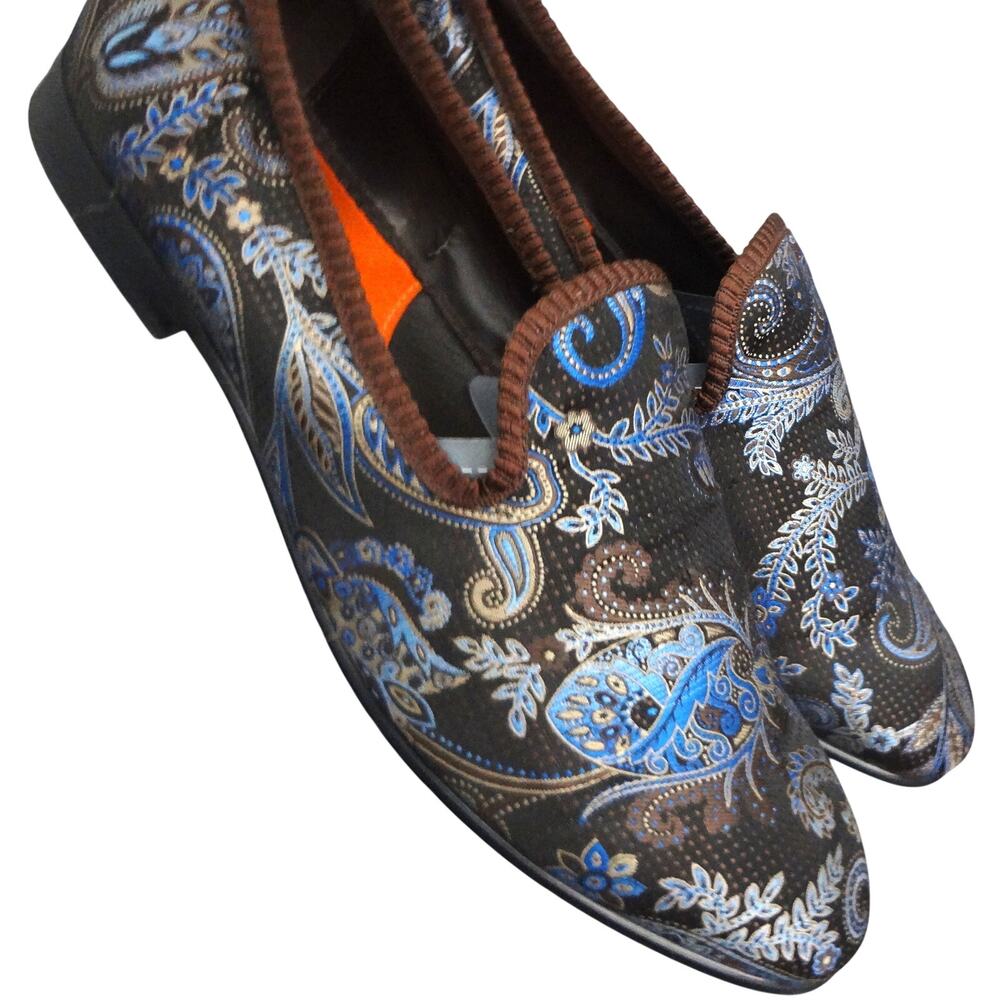 Tallia Enrico Brocade Paisley Smoking Slippers Loafers Mens 9 Formal Cocktail